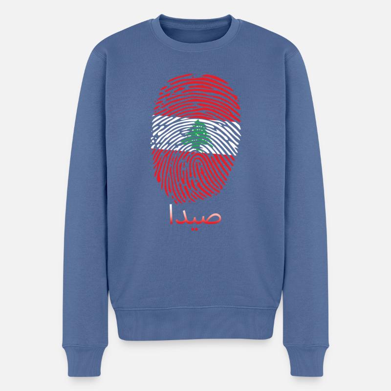 SIDON Liban Liban Libanais Libanais - Pull Premium bio Homme - bleu pigeon