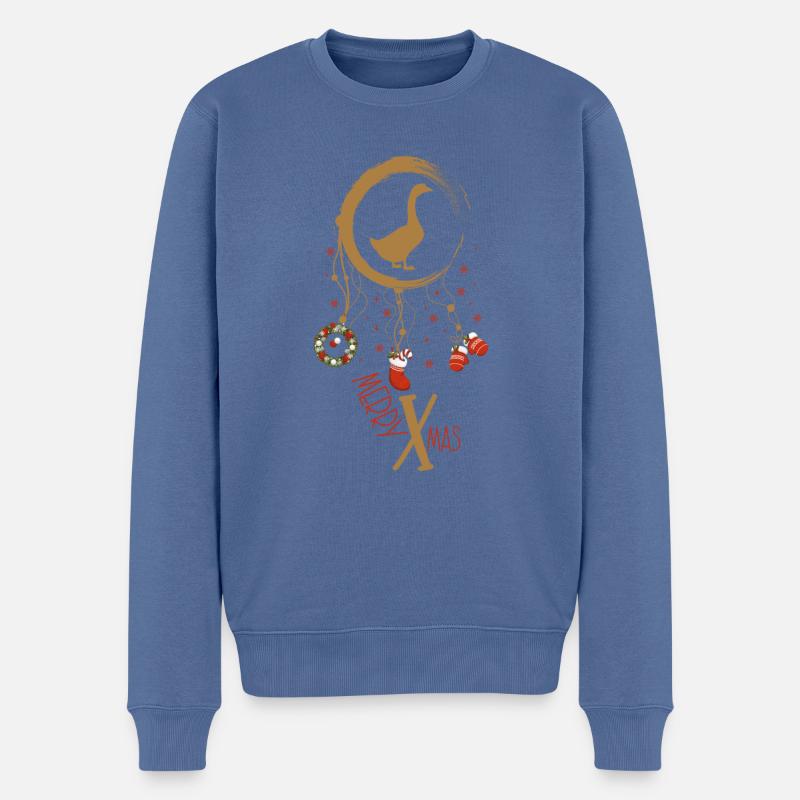 Gans Weihnachten Weihnachtstraumfänger - Männer Premium Bio Pullover - Taubenblau