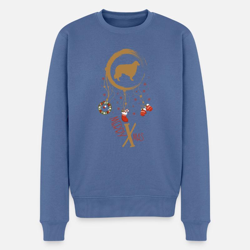 Barsoi Weihnachten Weihnachtstraumfänger - Männer Premium Bio Pullover - Taubenblau