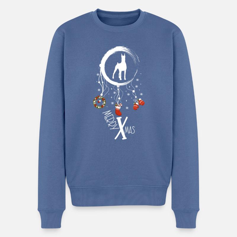 Dobermann Weihnachten Weihnachtstraumfänger - Männer Premium Bio Pullover - Taubenblau