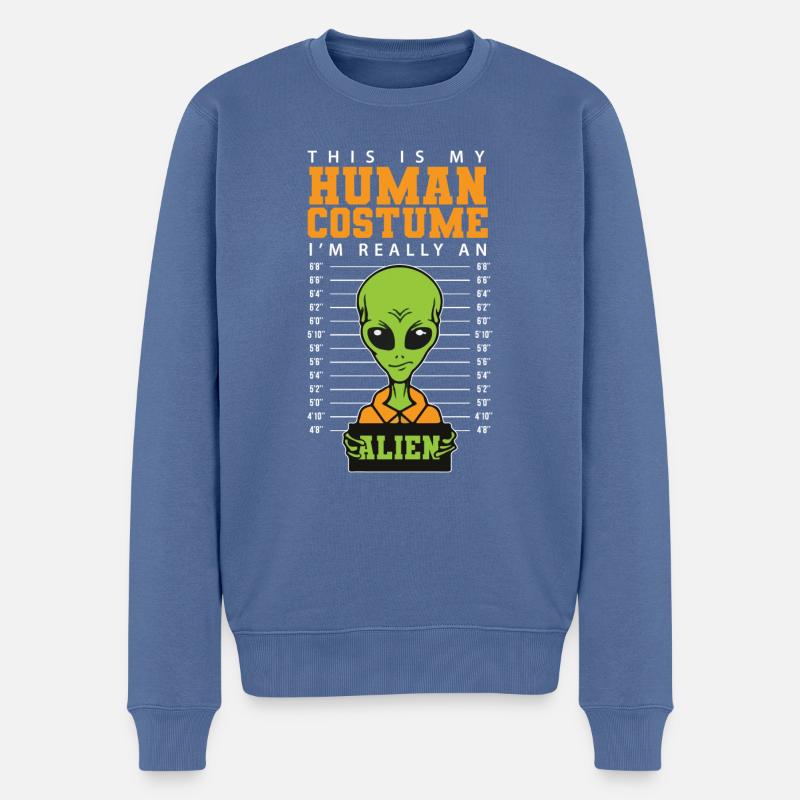 Strangeology Kryptiden Gesellschaft Kryptozoologie - Männer Premium Bio Pullover - Taubenblau