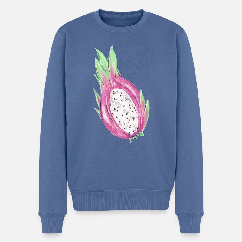 Drachenfrucht - Männer Premium Bio Pullover - Taubenblau