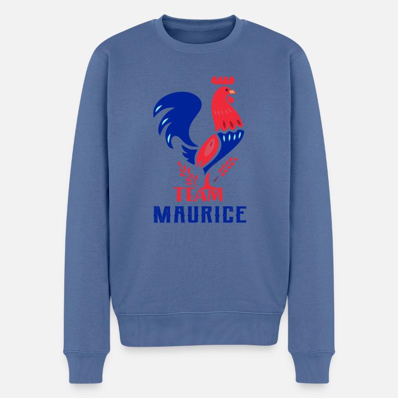 Maurice Hahn Kampagne T-Shirt - Männer Premium Bio Pullover - Taubenblau