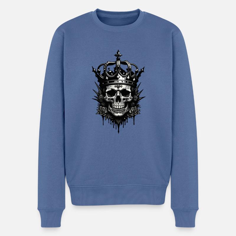 Rosenkönig - Männer Premium Bio Pullover - Taubenblau