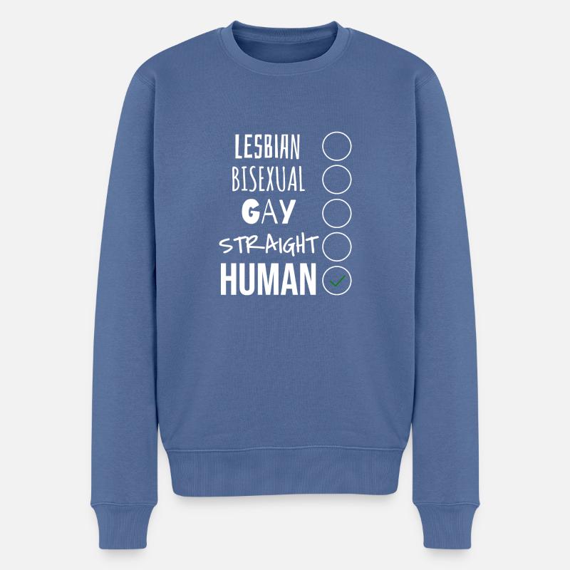WE ARE ALL HUMANS - Männer Premium Bio Pullover - Taubenblau