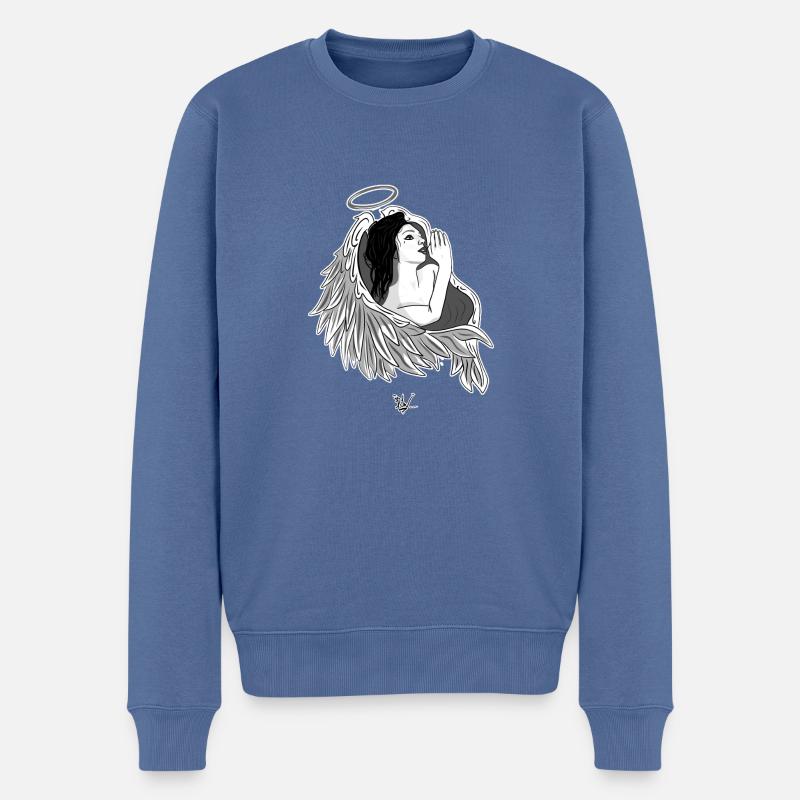 Flüstern des Engels - Männer Premium Bio Pullover - Taubenblau