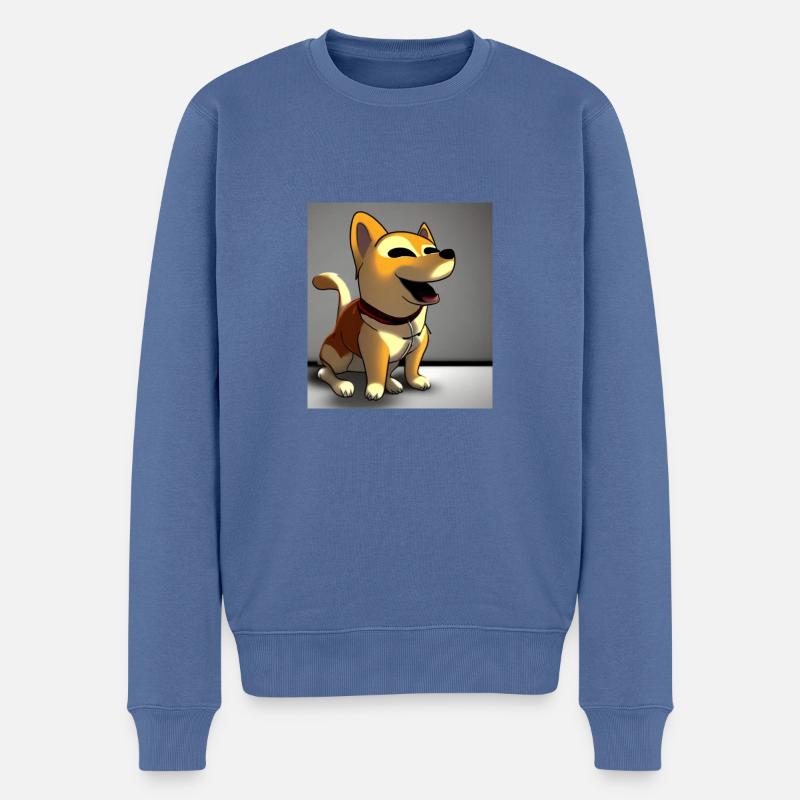 Hundi - Männer Premium Bio Pullover - Taubenblau