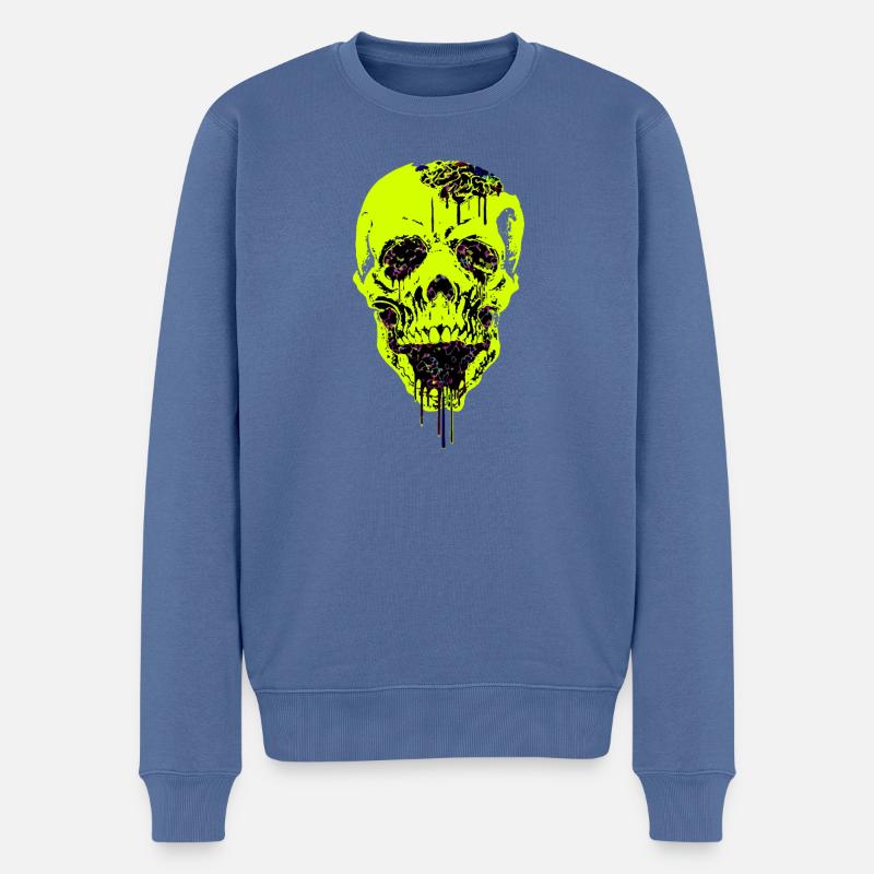 Neurowerveldeil Icône de crâne - Pull Premium bio Homme - bleu pigeon