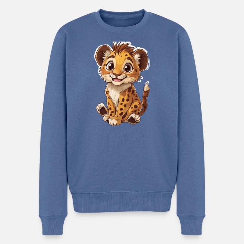 Löwe - Männer Premium Bio Pullover - Taubenblau