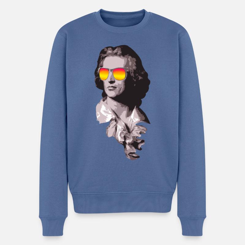 Friedrich Schiller - Männer Premium Bio Pullover - Taubenblau