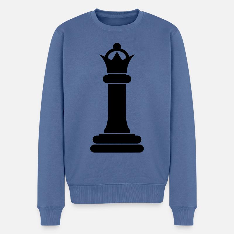 Schachfigur Königin - Männer Premium Bio Pullover - Taubenblau