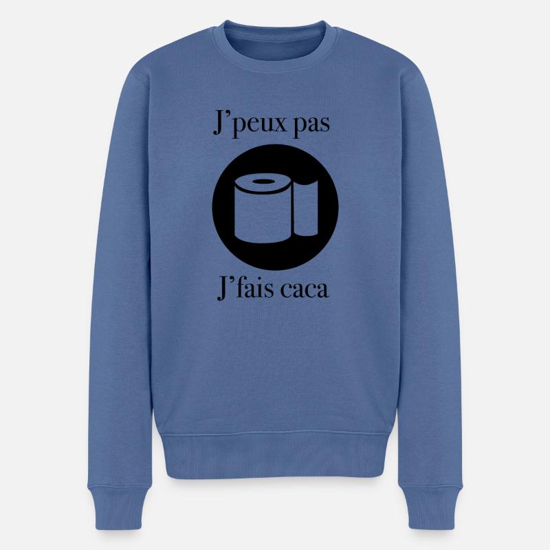 j peux pas j fais caca - Pull Premium bio Homme - bleu pigeon