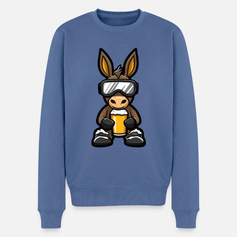 Donkey Après-Ski Bière Bande Dessinée - Pull Premium bio Homme - bleu pigeon
