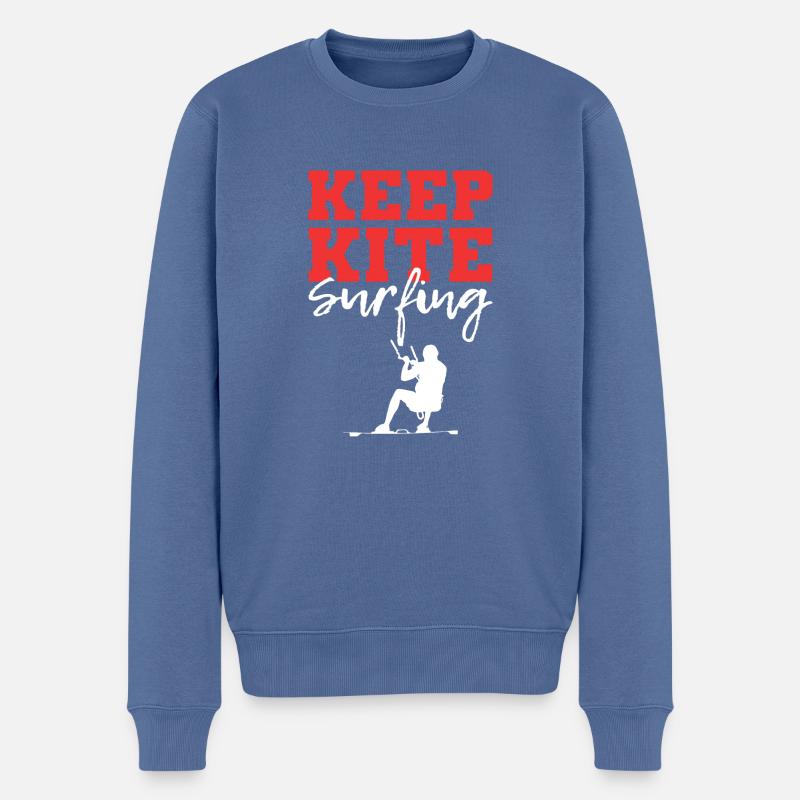 Kite Surf Brave Cadeau - Pull Premium bio Homme - bleu pigeon