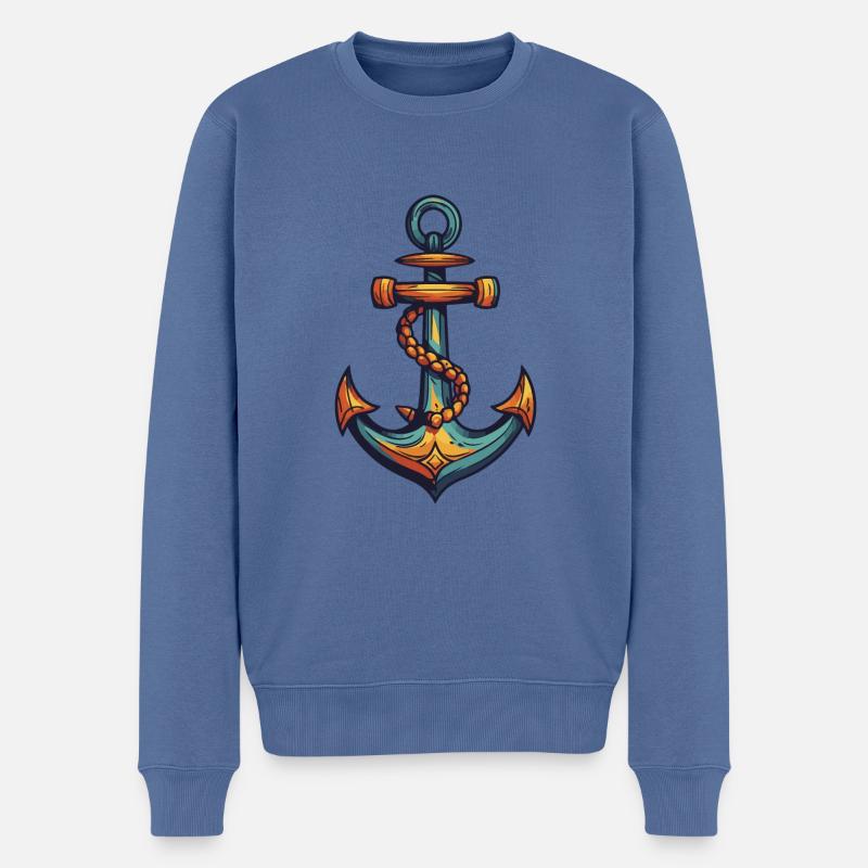 Port d’ancrage - Pull Premium bio Homme - bleu pigeon