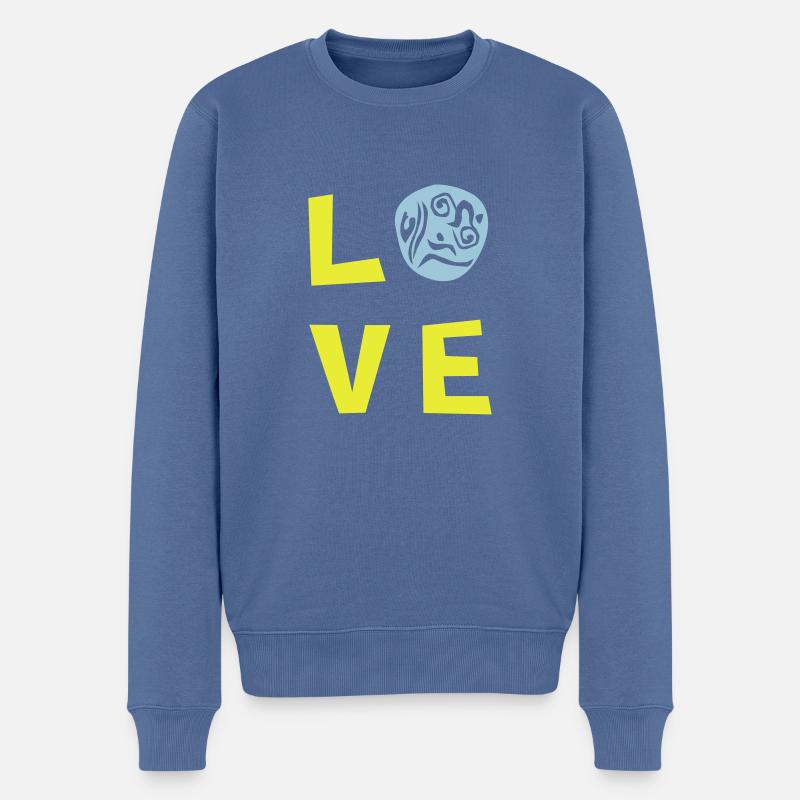 AMOUR TRI 2c - Pull Premium bio Homme - bleu pigeon