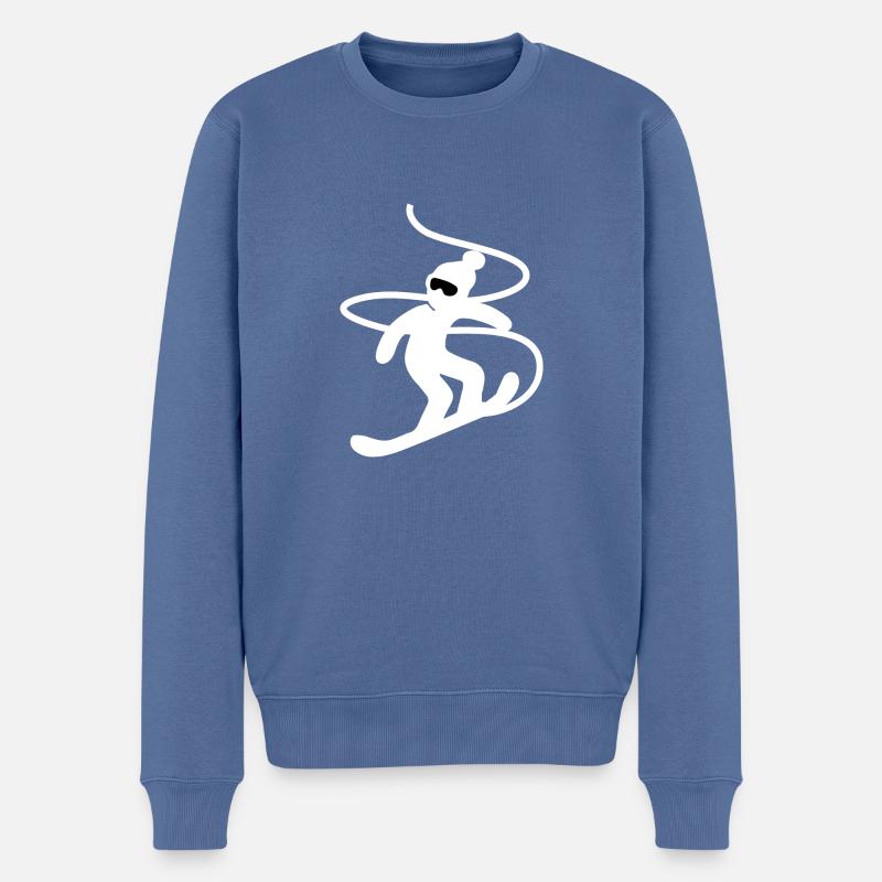 Snowboard Snowboarder - Männer Premium Bio Pullover - Taubenblau