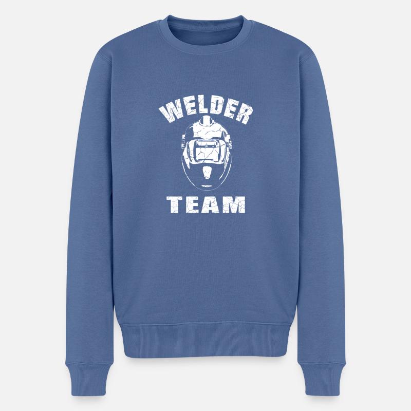 Welder Team Design - Männer Premium Bio Pullover - Taubenblau