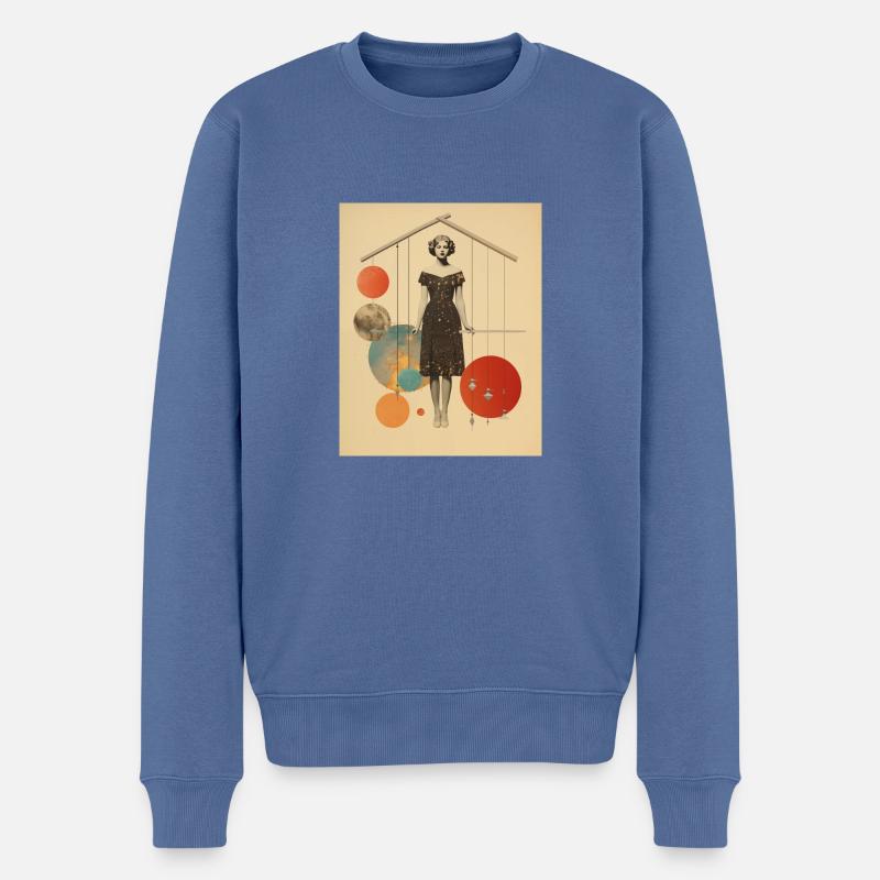 Waage - Männer Premium Bio Pullover - Taubenblau