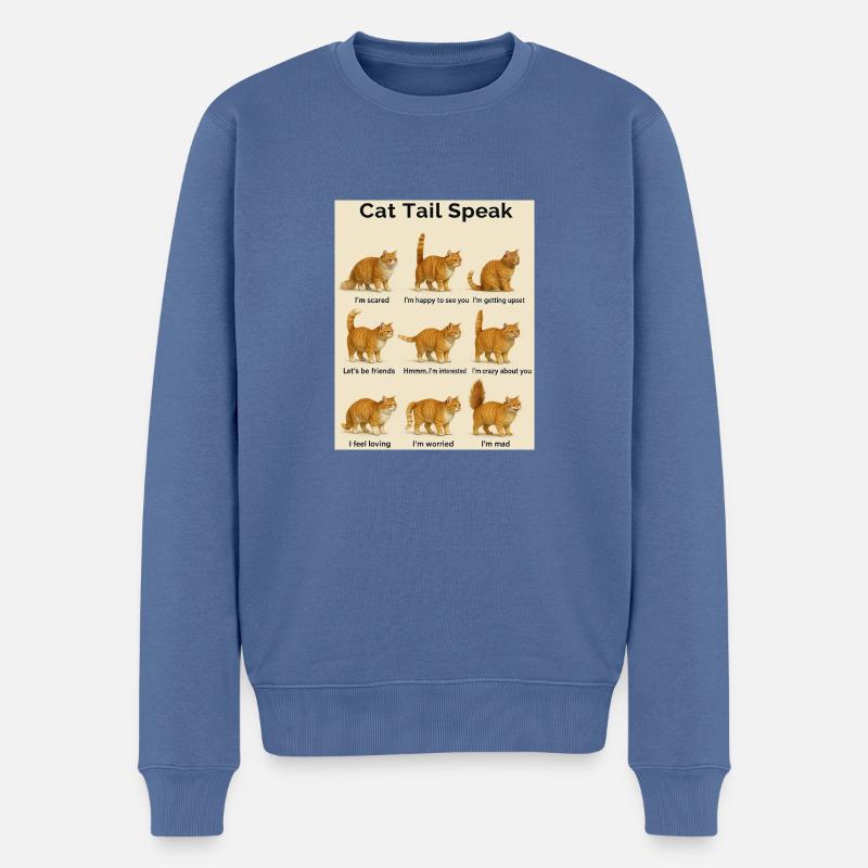 Chat - Pull Premium bio Homme - bleu pigeon