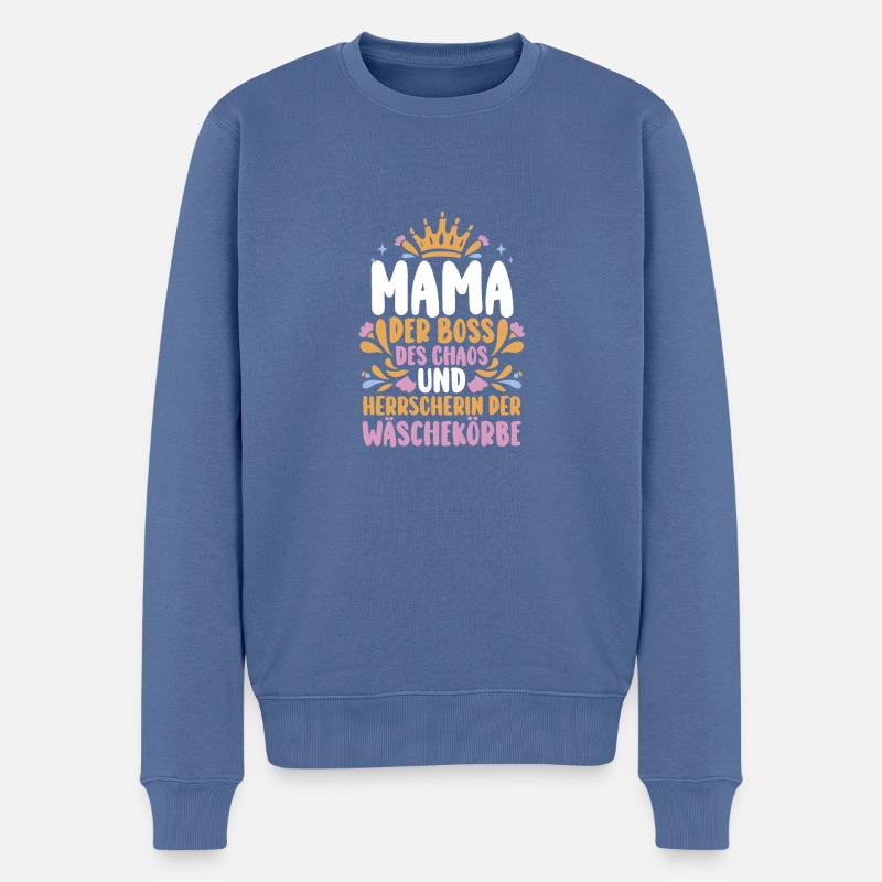 Mutter Mama - Männer Premium Bio Pullover - Taubenblau