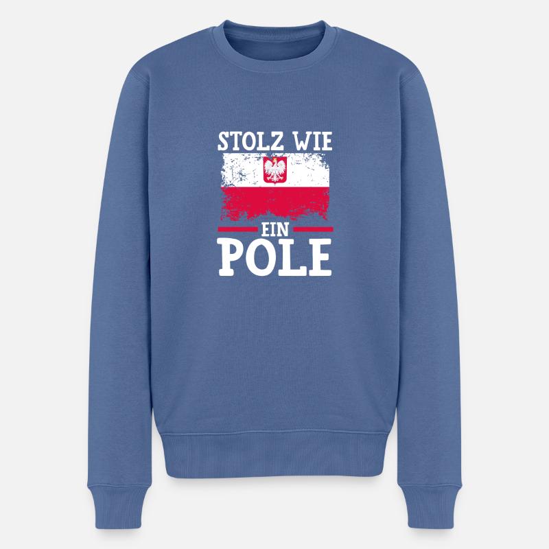 Polonais Pologne - Pull Premium bio Homme - bleu pigeon