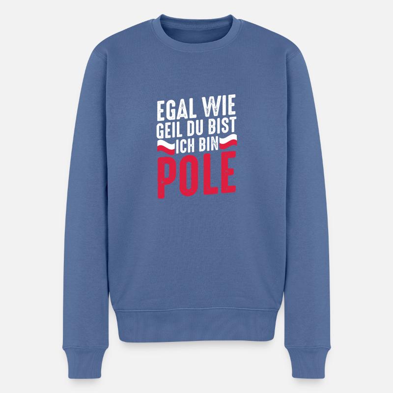 Pole Polnisch Polen - Männer Premium Bio Pullover - Taubenblau