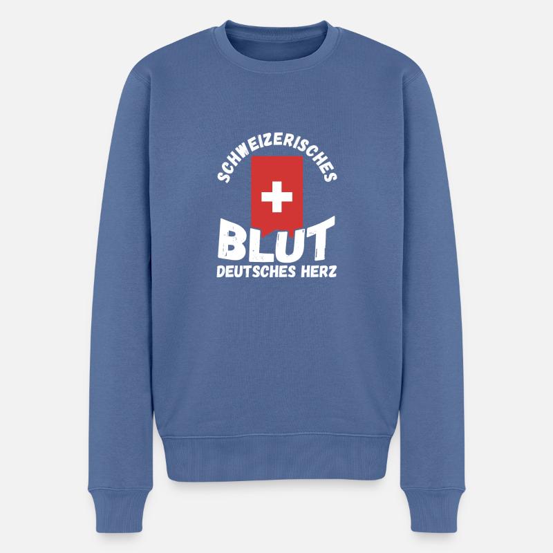 Suisse suisse - Pull Premium bio Homme - bleu pigeon