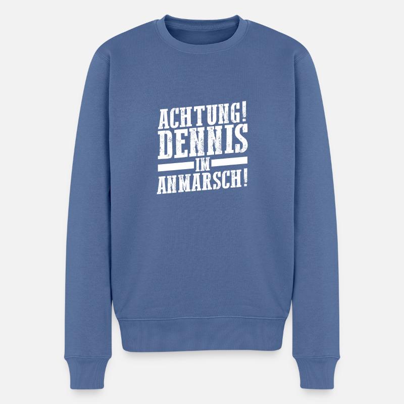 Prénom Dennis - Pull Premium bio Homme - bleu pigeon