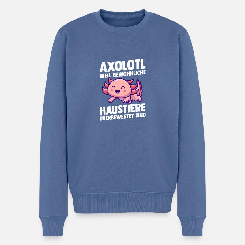 Axolotl - Pull Premium bio Homme - bleu pigeon