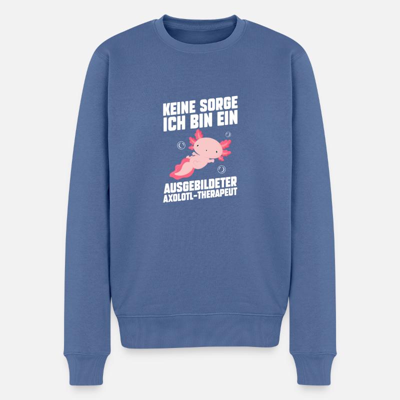 Axolotl - Pull Premium bio Homme - bleu pigeon
