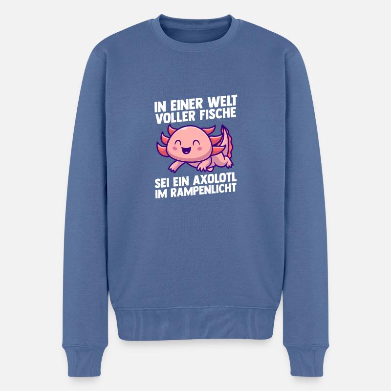 Axolotl - Pull Premium bio Homme - bleu pigeon