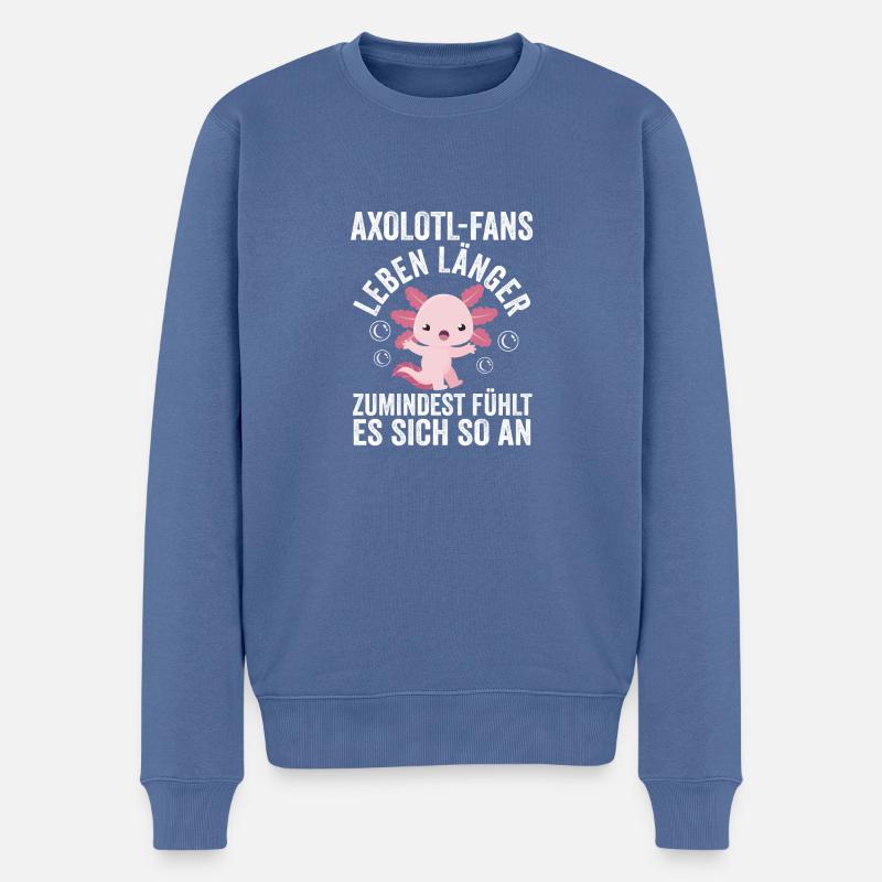 Axolotl - Pull Premium bio Homme - bleu pigeon