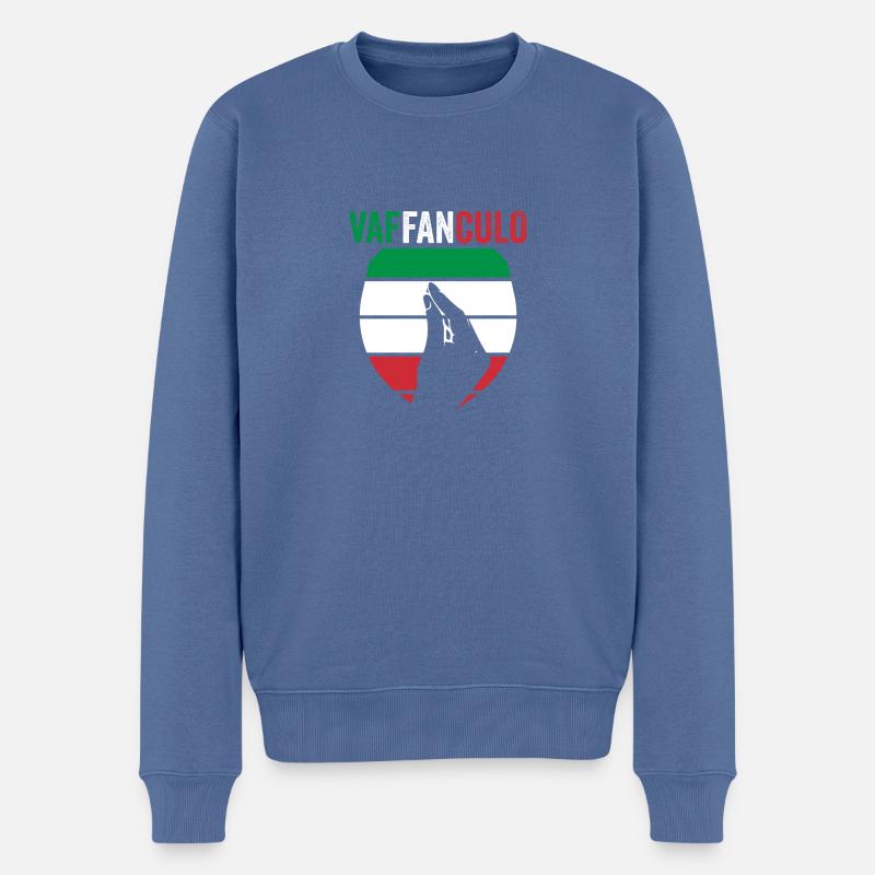 Italie Vaffanculo italien - Pull Premium bio Homme - bleu pigeon