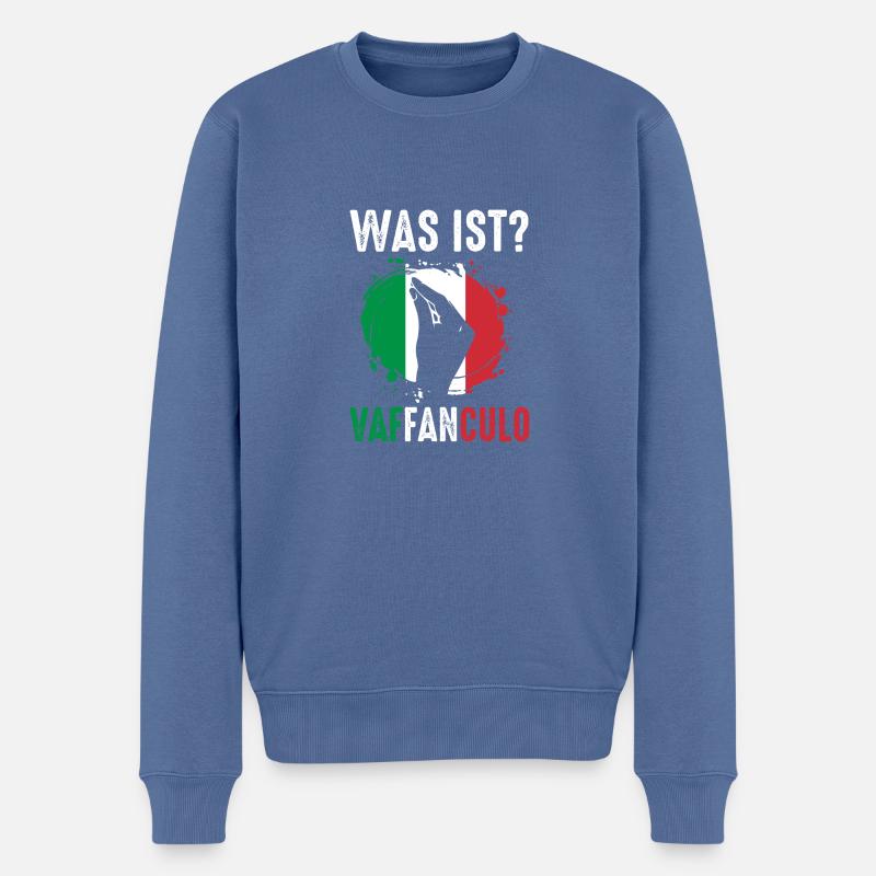 Italien Italiener Vaffanculo - Männer Premium Bio Pullover - Taubenblau