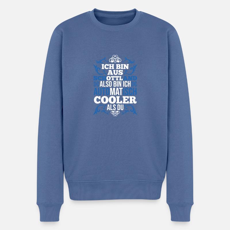 Ecossais Ecosse Ecosse Ecosse - Pull Premium bio Homme - bleu pigeon