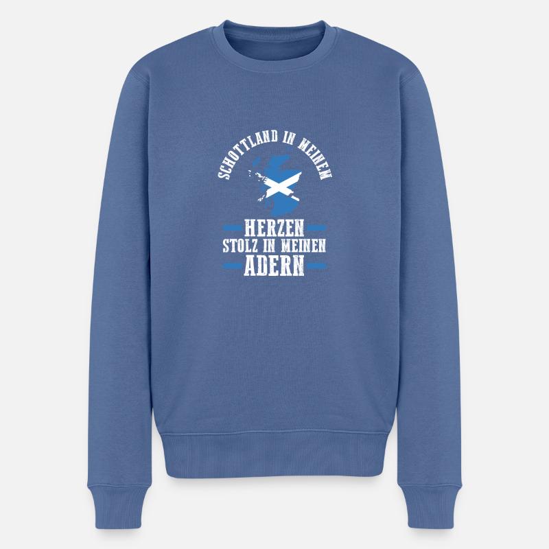 Ecossais Ecosse Ecosse Ecosse - Pull Premium bio Homme - bleu pigeon