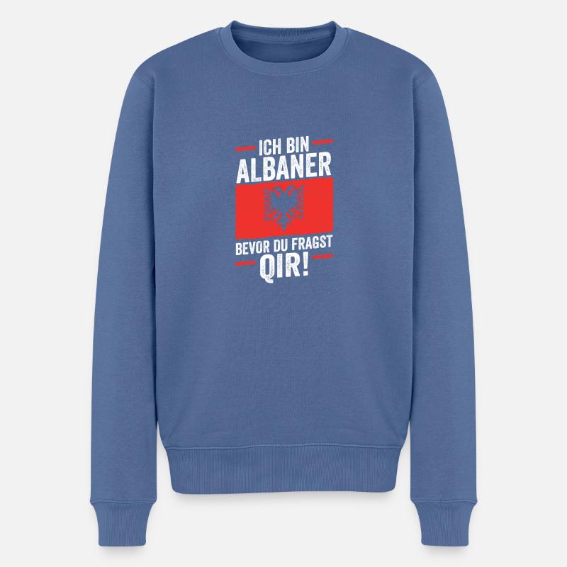 Albanais Albanais Albanie - Pull Premium bio Homme - bleu pigeon