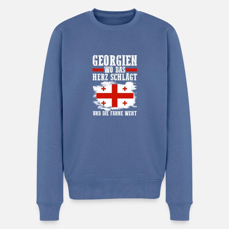 Géorgie géorgienne - Pull Premium bio Homme - bleu pigeon