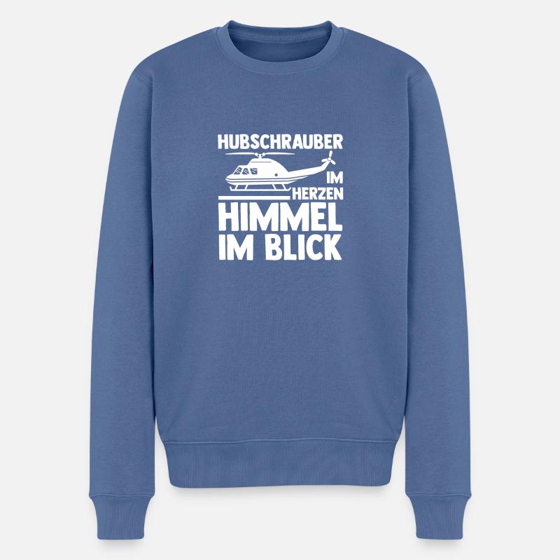Pilot Helikopter Hubschrauber - Männer Premium Bio Pullover - Taubenblau