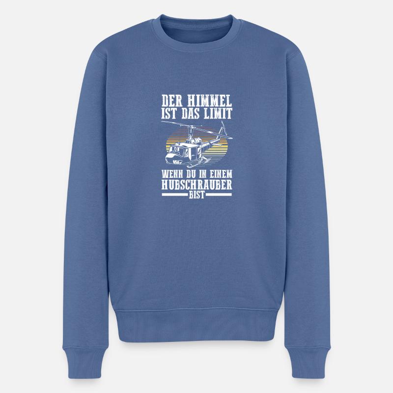 Pilot Helikopter Hubschrauber - Männer Premium Bio Pullover - Taubenblau
