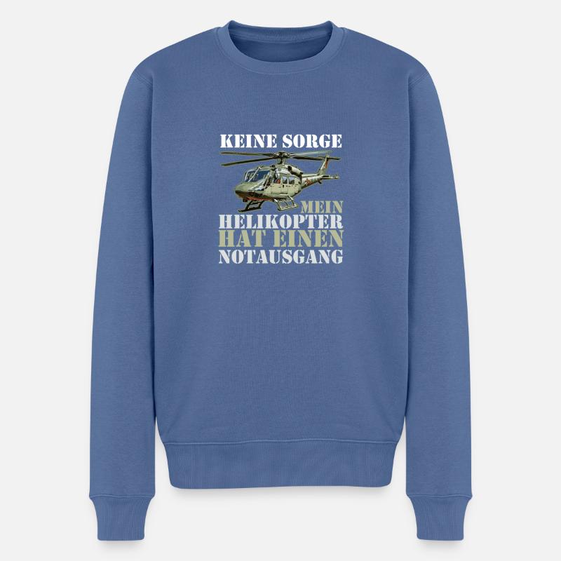 Pilote Hélicoptère Hélicoptère - Pull Premium bio Homme - bleu pigeon