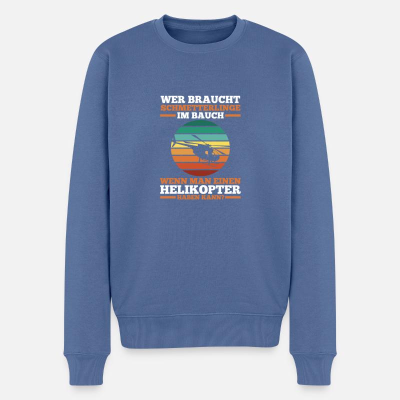 Pilote Hélicoptère Hélicoptère - Pull Premium bio Homme - bleu pigeon