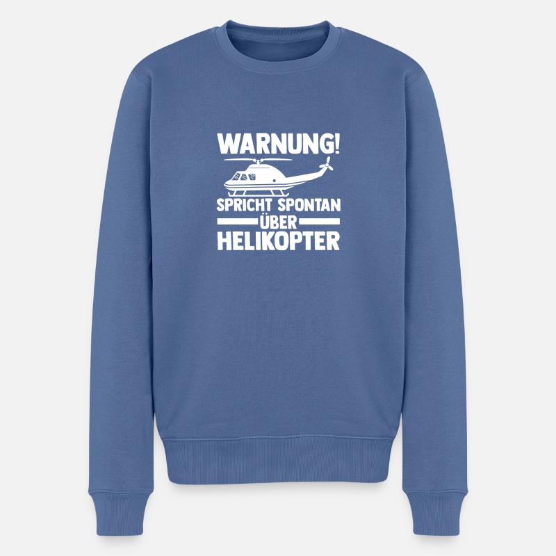 Pilot Hubschrauber Helikopter - Männer Premium Bio Pullover - Taubenblau