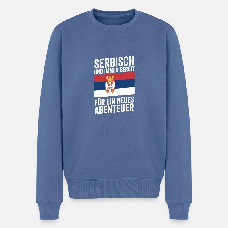 Serbe Serbe Serbie - Pull Premium bio Homme - bleu pigeon