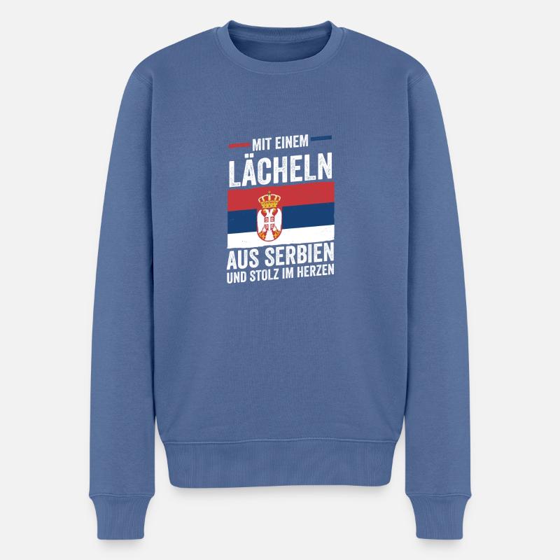 Serbe Serbe Serbie - Pull Premium bio Homme - bleu pigeon