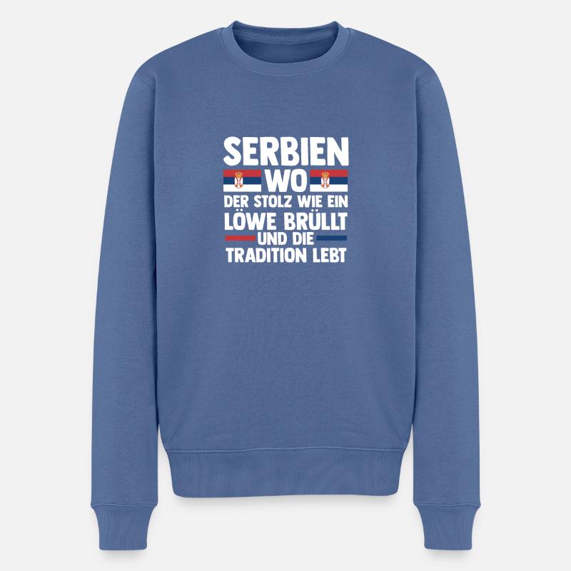 Serben Serbisch Serbien - Männer Premium Bio Pullover - Taubenblau