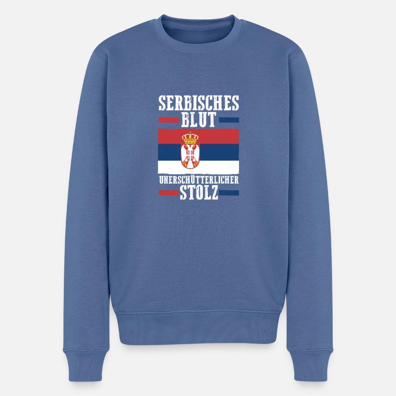 Serbe Serbe Serbie - Pull Premium bio Homme - bleu pigeon