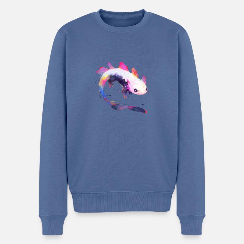 Axolotl - Pull Premium bio Homme - bleu pigeon