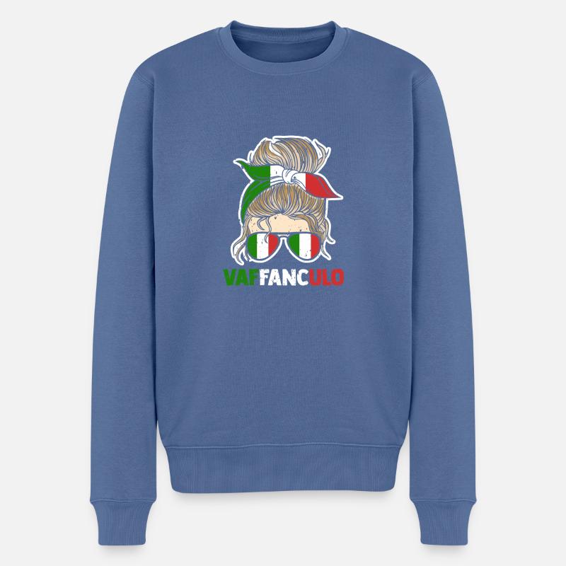 Italie Italien Vaffanculo - Pull Premium bio Homme - bleu pigeon